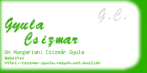 gyula csizmar business card